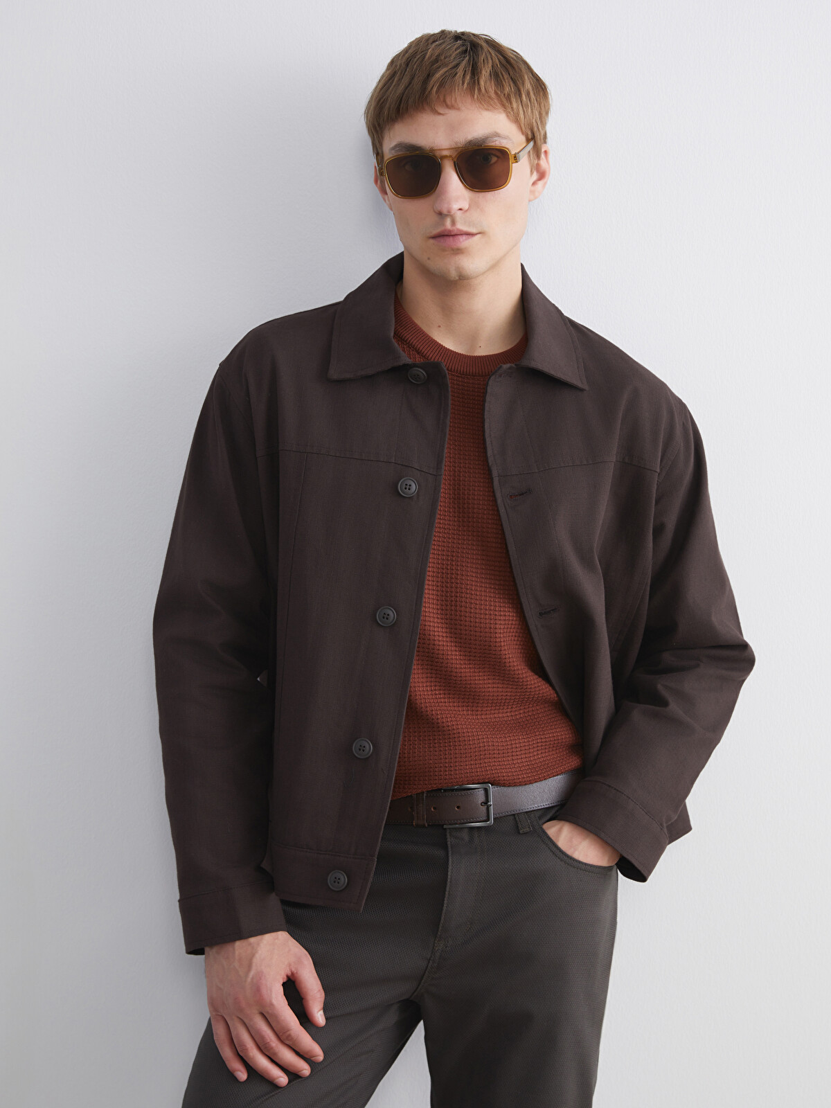 LCW Vision Relaxed Fit Long Sleeve Men's Shirt Jacket - W5LQ00Z8