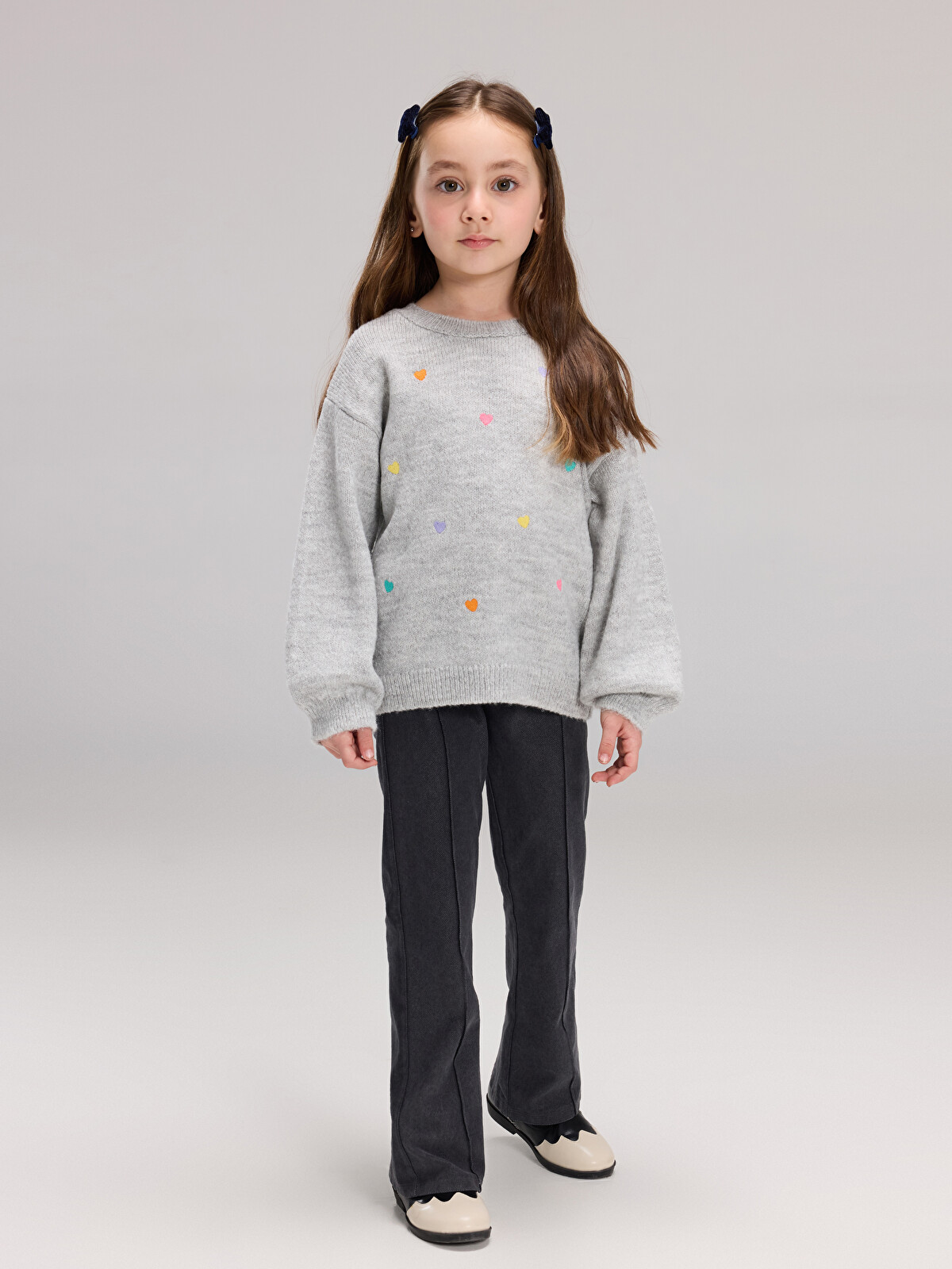 LCW Kids Heart Embroidered Girls' Knit Sweater - W5LR43Z1-CT3 | LC