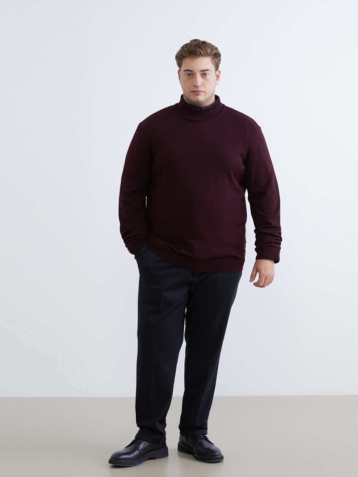 LCWAIKIKI Classic Plus Size Half-turtle Neck Men's Knit Sweater