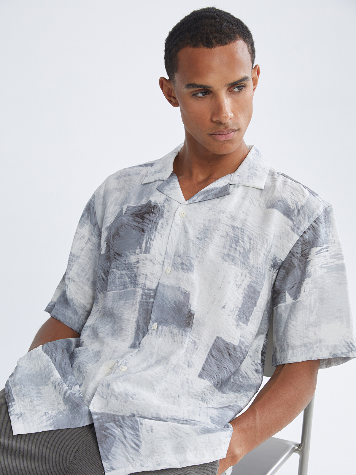 LCW Vision Regular Fit Resort Neck Short Sleeve Patterned Men's