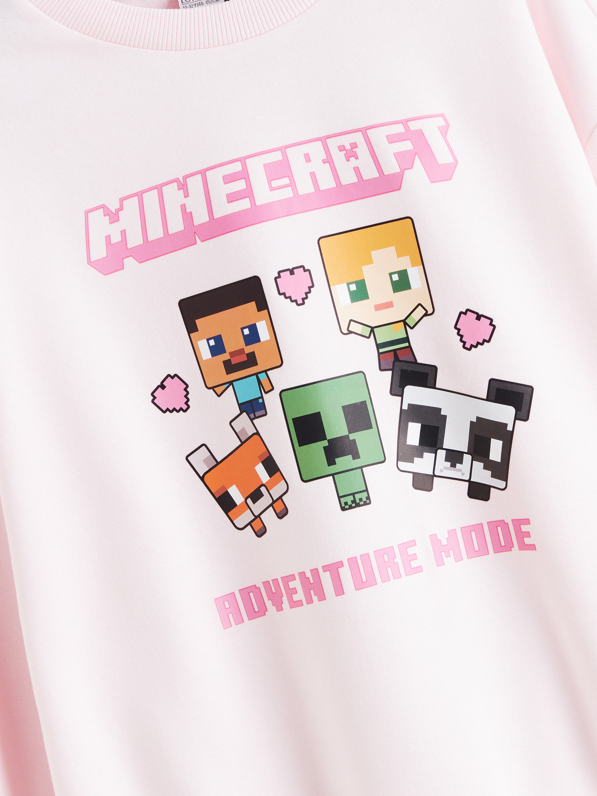 LCW Kids Crew Neck Minecraft Printed Girls' Sweatshirt - W5M205Z4