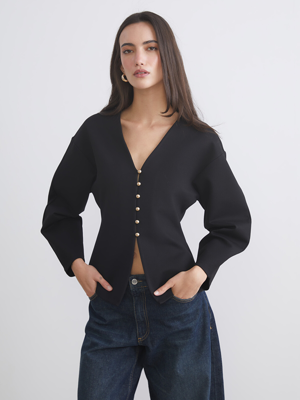 LCW Vision V-Neck Women's Cardigan - W5M459Z8-CVL - LC Waikiki