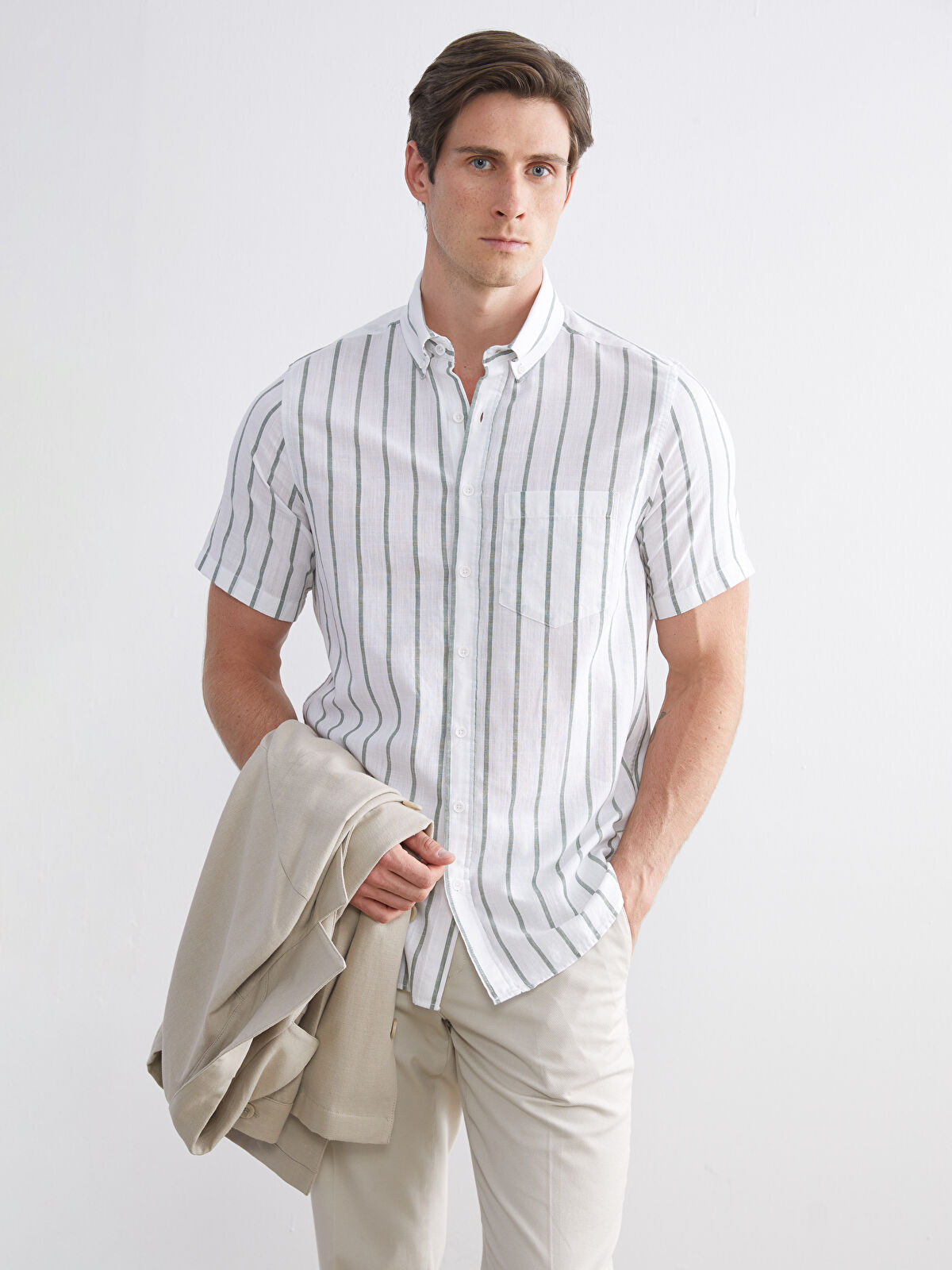 LCWAIKIKI Classic Regular Fit Çizgili Erkek Gömlek