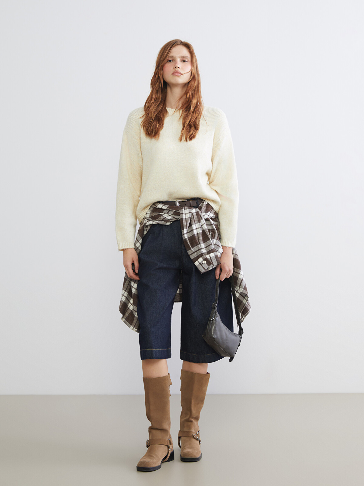 XSIDE Crew Neck Oversize Women's Knitwear Sweater - W5M866Z8-DJQ