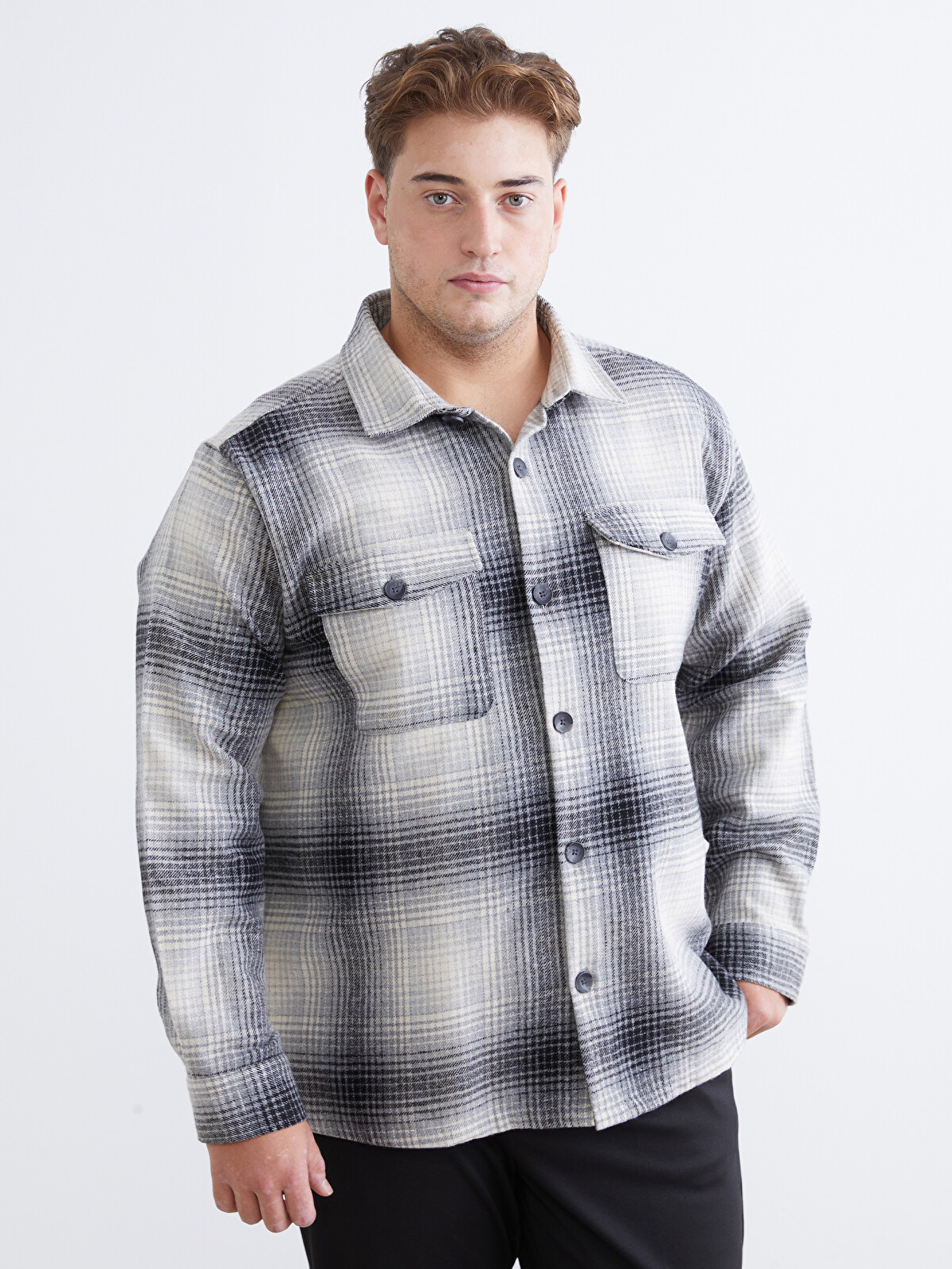 LCW Vision Regular Fit Wool-blend Plaid Men's Shirt Jacket