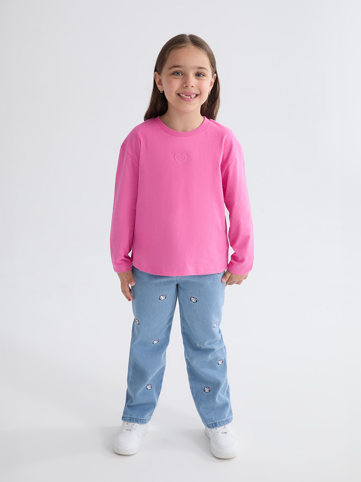 LCW Kids Hello Kitty Nakışlı Kız Çocuk Jean Pantolon - W5MD39Z1
