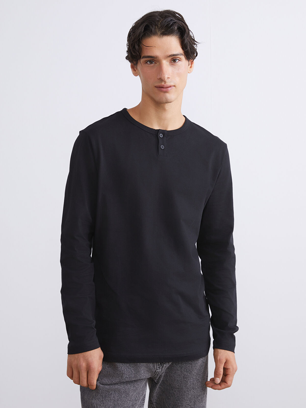 XSIDE Siyah Bisiklet Yaka Erkek Sweatshirt - W5MD67Z8-CVL | LCW