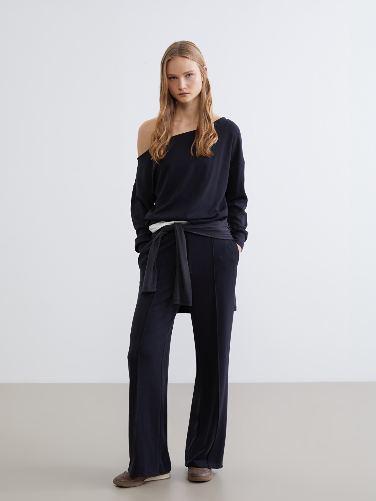 XSIDE Elasticated Waist Wide Leg Women's Sweatpants - W5ME02Z8-CVL