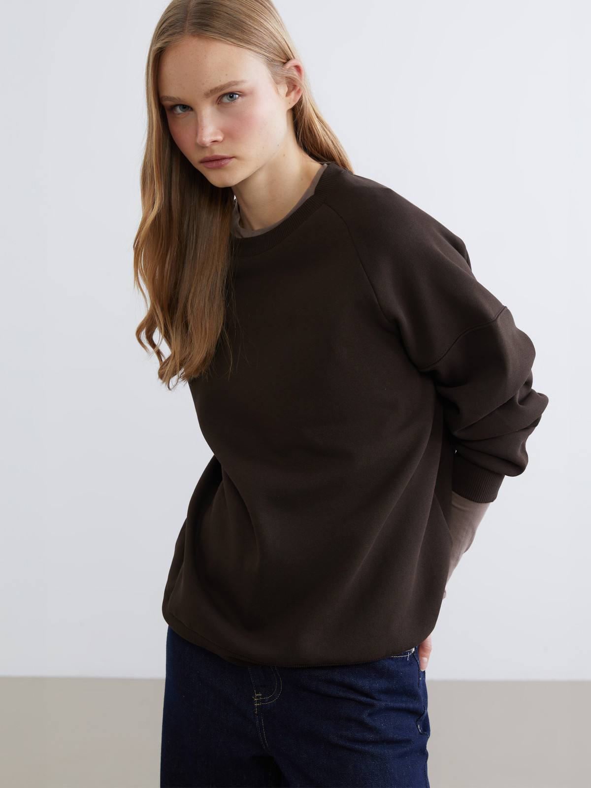XSIDE Crew Neck Women's Thick Sweatshirt - W5MM48Z8-1VF | LC Waikiki
