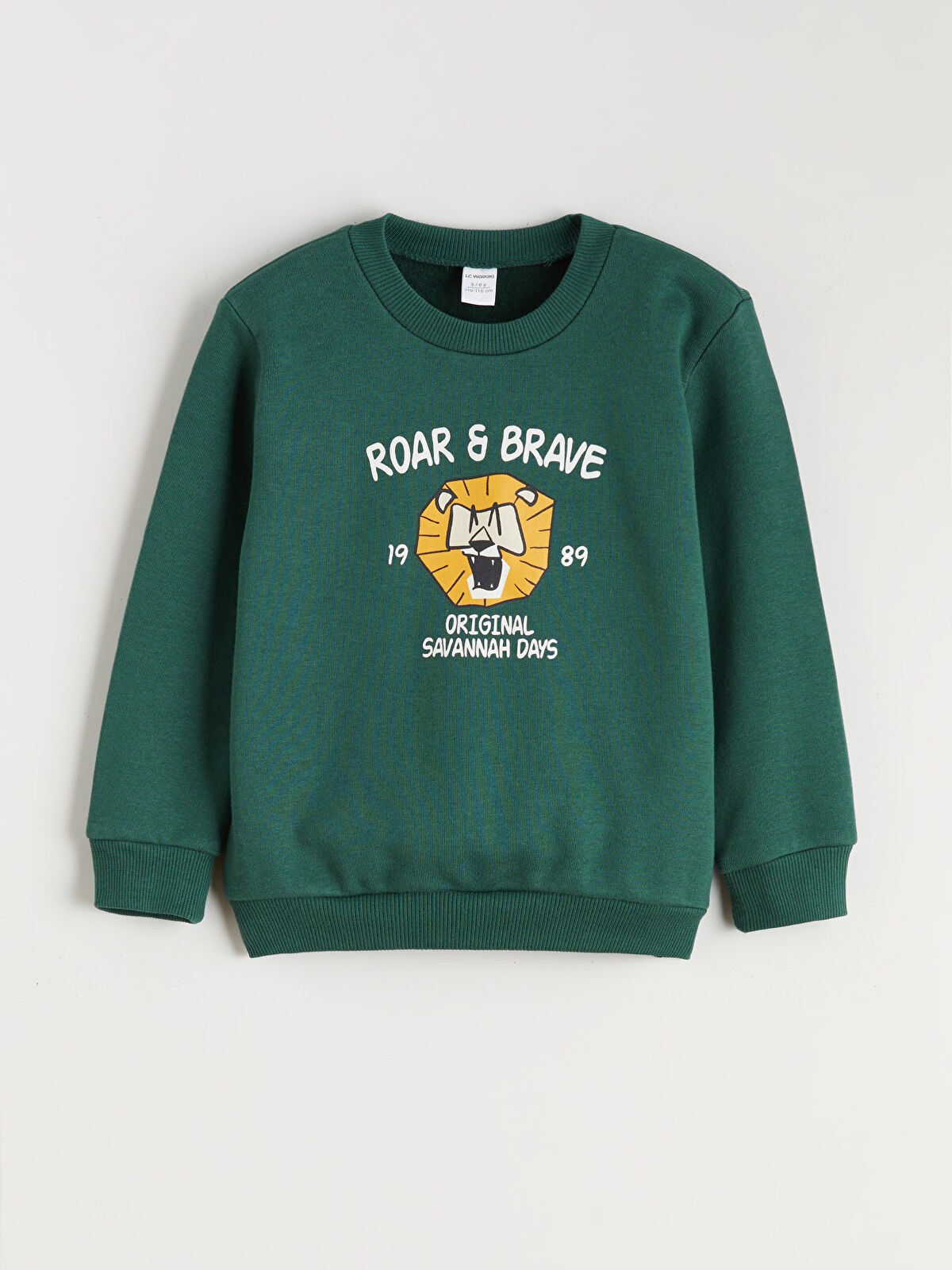 LCW Kids Yeşil Aslan Baskılı Erkek Çocuk Sweatshirt - W5MN50Z1-HKU