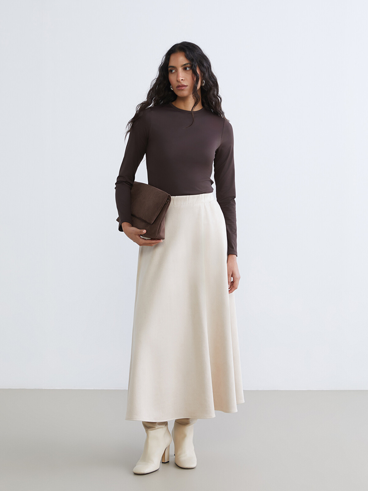 みるく LCW Modest Beli Lastikli Kloş Etek - W5MN63Z8-ZRW | LC Waikiki