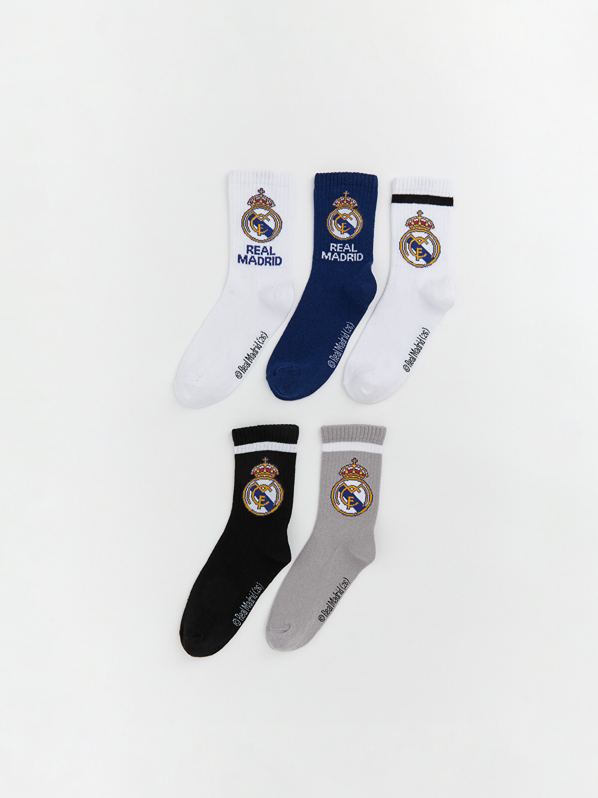 LCW Kids Real Madrid Desenli Erkek Çocuk Soket Çorap 5'li