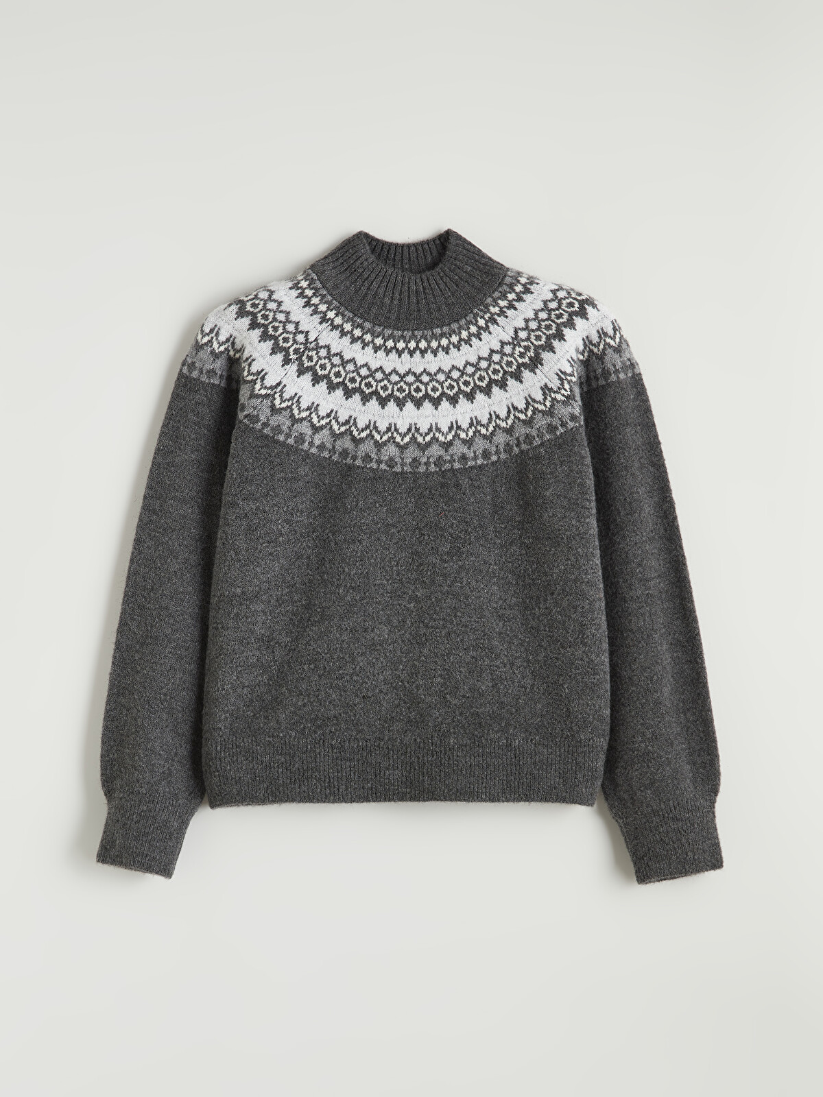 XSIDE Patterned Mock Neck Sweater - W5MT40Z8-ZKK | LC Waikiki