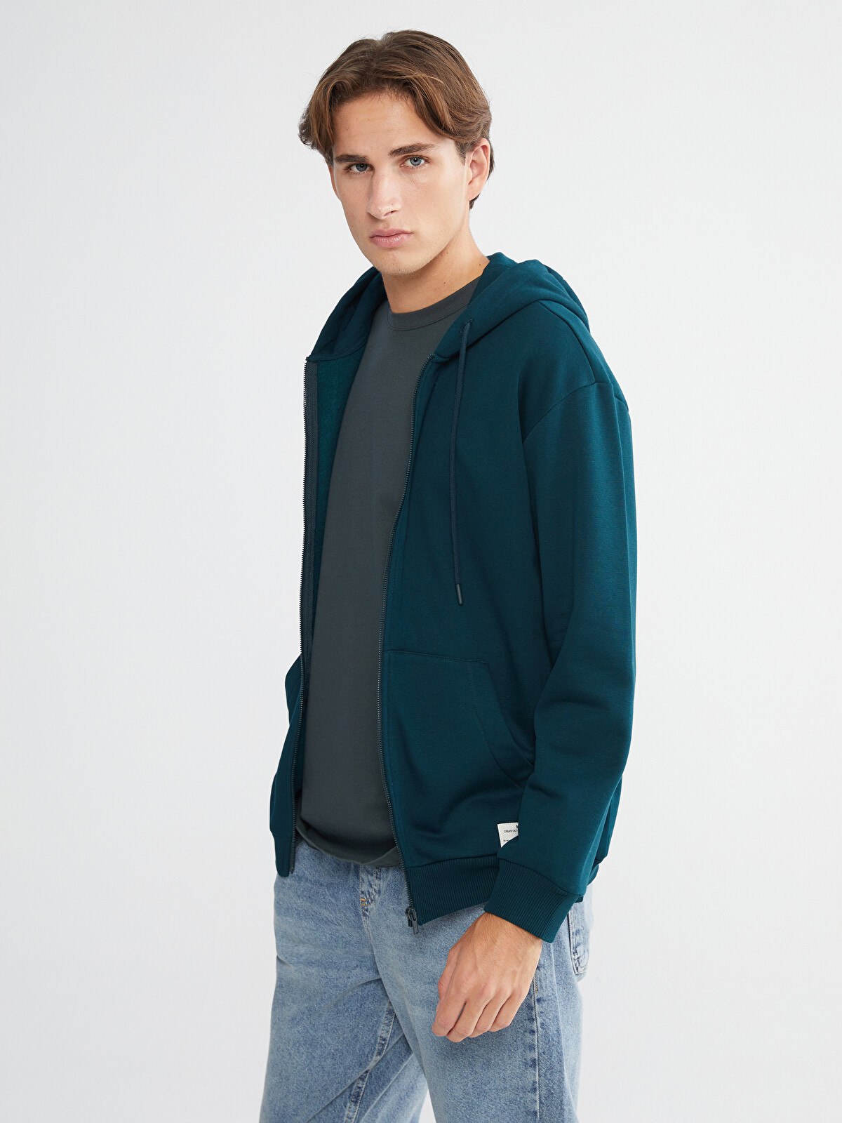 XSIDE Kapüşonlu Erkek Kalın Fermuarlı Sweatshirt - W5MY92Z8-ZLG