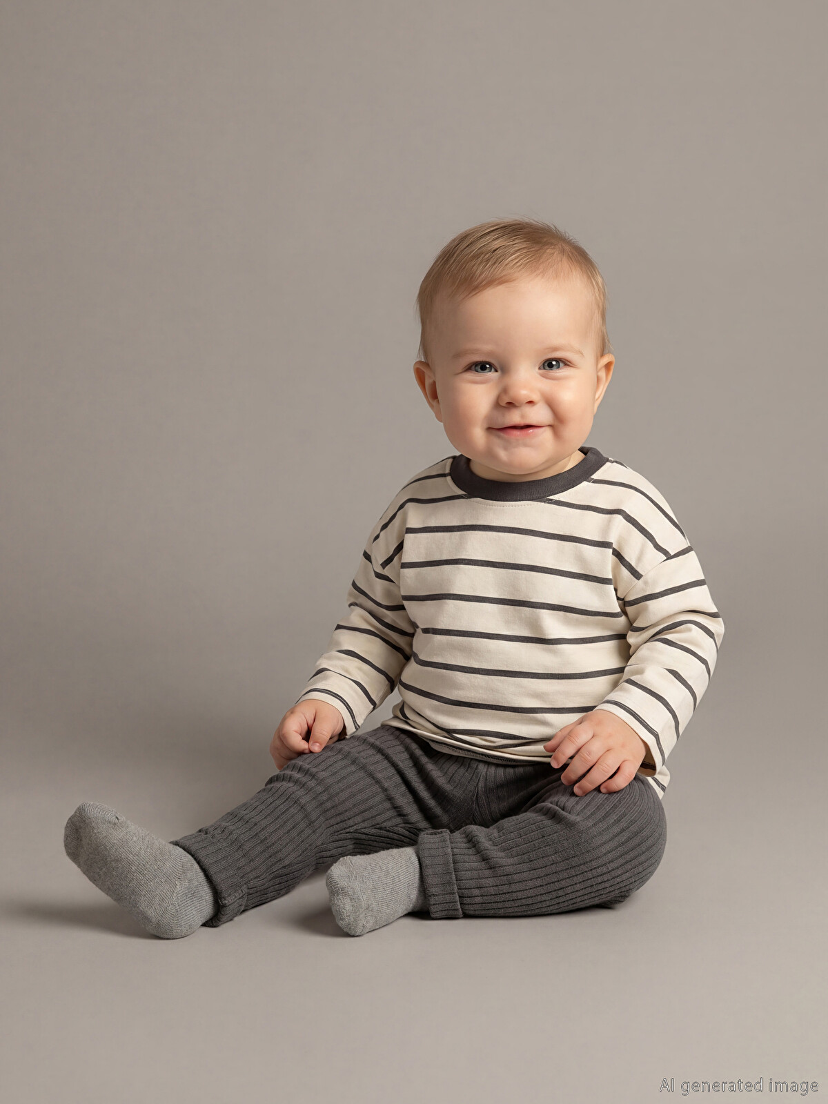 LCW baby Striped Baby Boys' T-Shirt and Pants 2 Pack - W5N016Z1