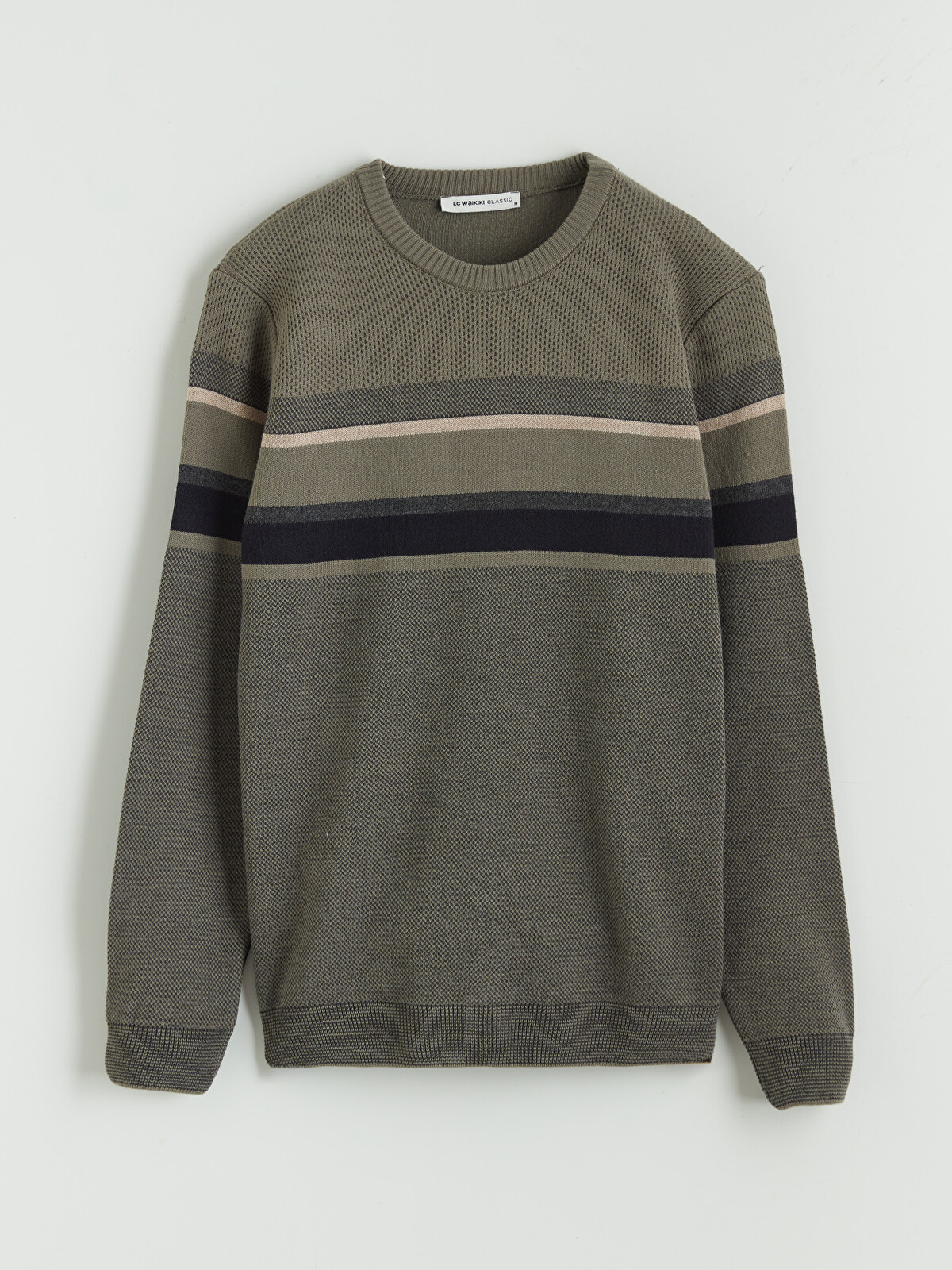 LCWAIKIKI Classic Crew Neck Striped Men's Knitwear Sweater