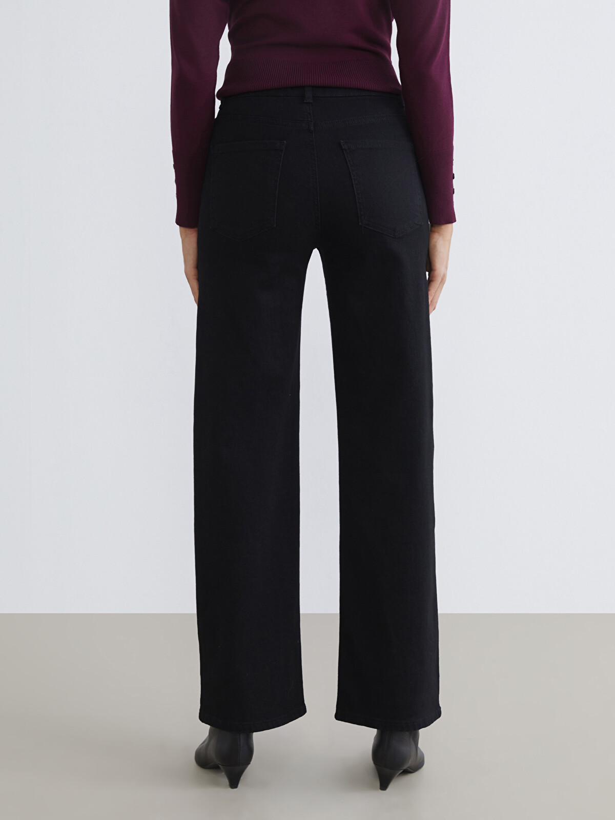 LCW Jeans Siyah Wideleg Kadın Jean Pantolon - W5N789Z8-327 | LCW