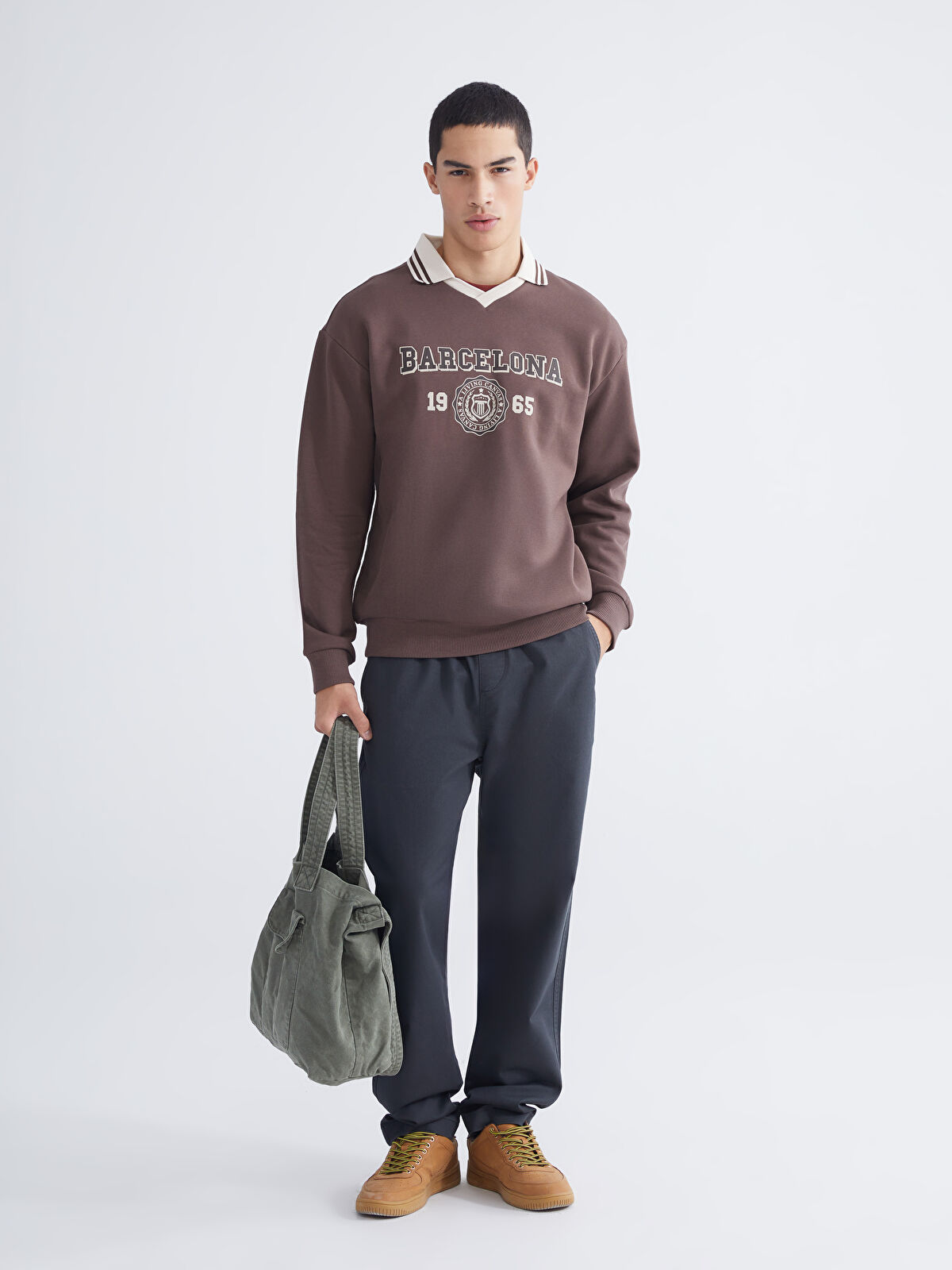 XSIDE Antrasit Slim Fit Gabardin Erkek Pantolon - W5NE88Z8-R4W | LCW