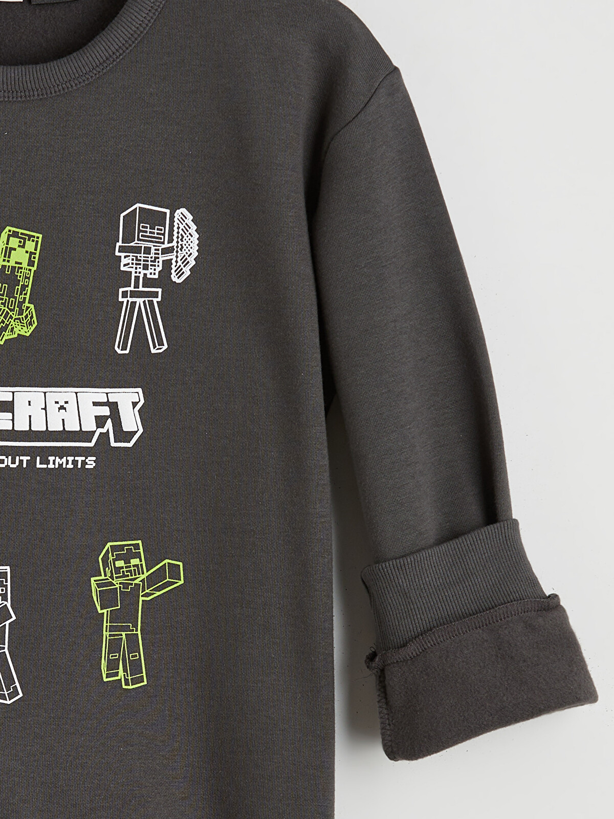 LCW Kids Hanorac Minecraft Imprimat pentru Băieți cu Guler Rotund