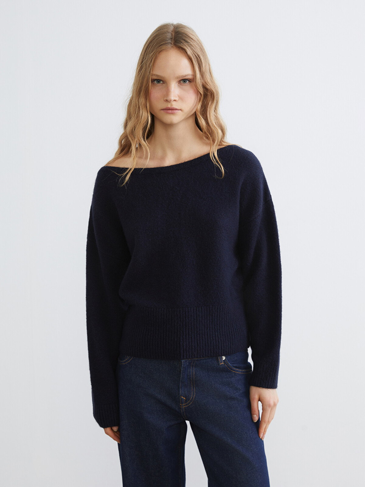 XSIDE Slash Neck Women's Knitwear Sweater - W5NG06Z8-ZQM | LC Waikiki