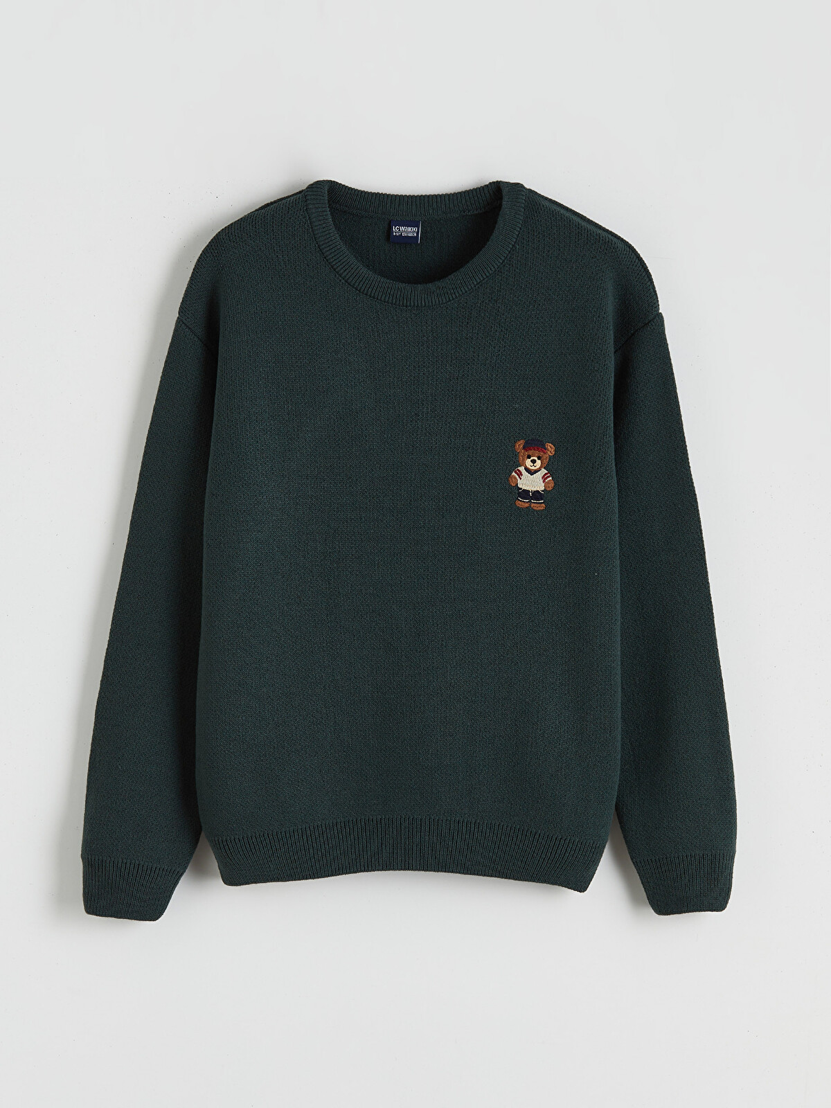 くま XSIDE Yeşil Teddy Baskılı Erkek Çocuk Triko Kazak - W5NK61Z8-J1W | LCW