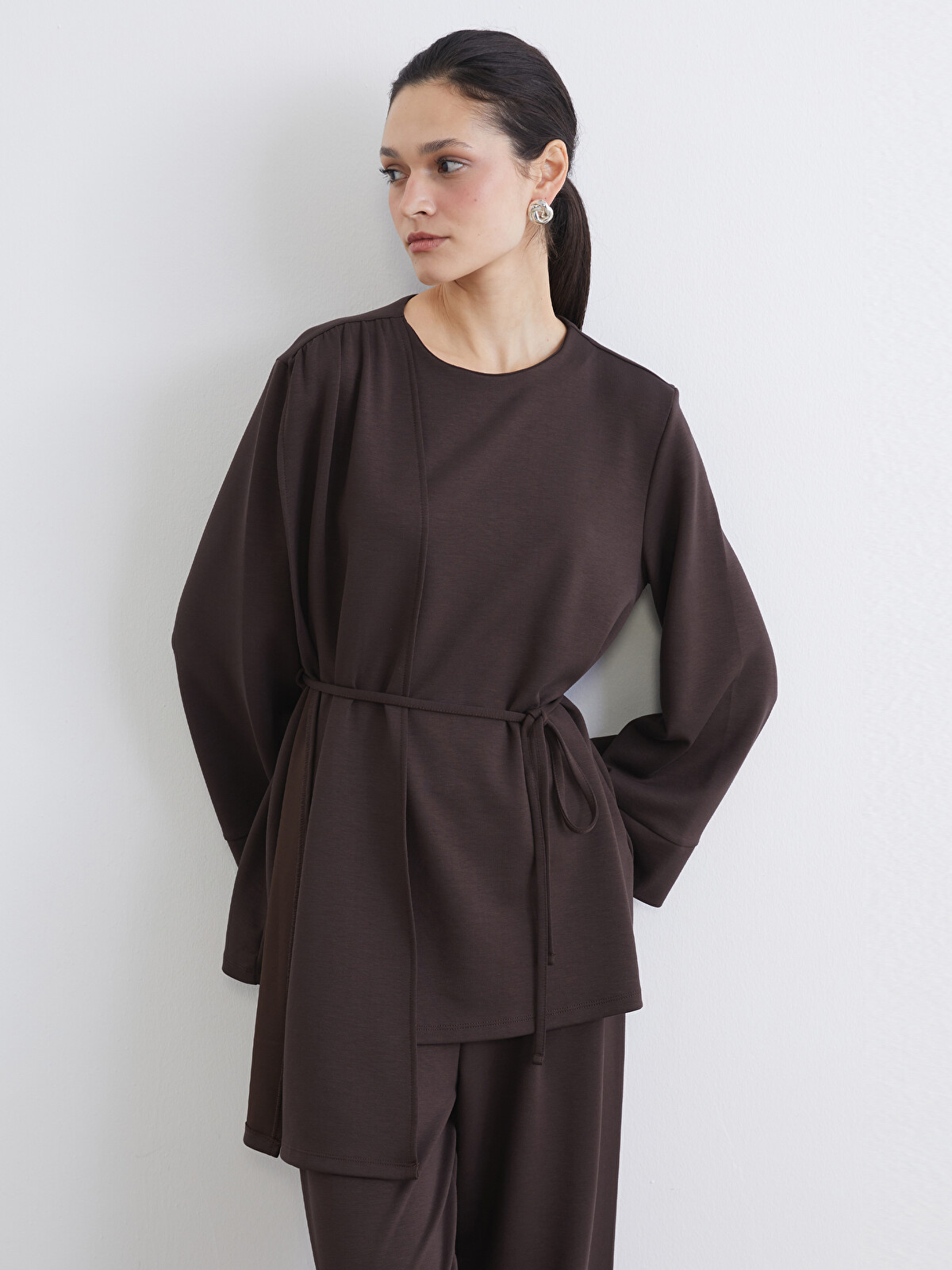 ゆみっち LCW Modest Atkılı Soft Touch Kadın Sweatshirt Tunik - W5NL16Z8-HMK