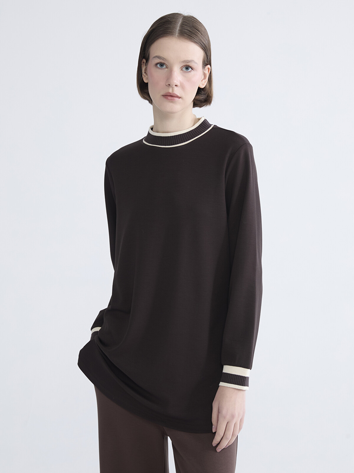 LCW EVERYDAY Funnel Neck Women's Tunic - W5NN53Z8-HDT | LC Waikiki