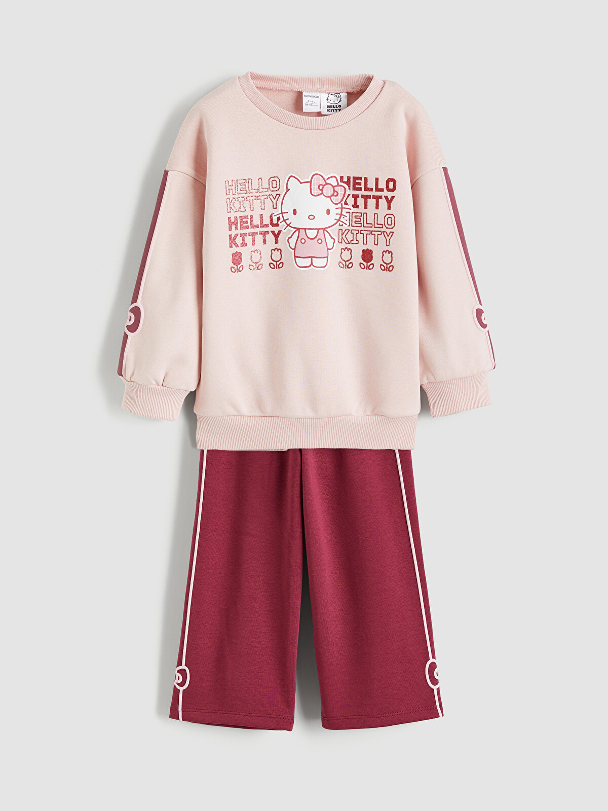 LCW Kids Pembe Bisiklet Yaka Hello Kitty Baskılı Kız Çocuk