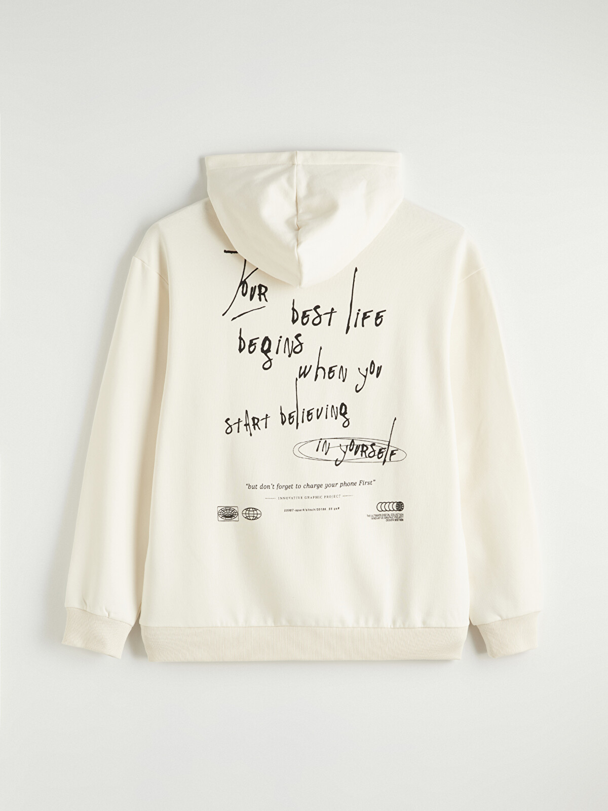XSIDE Printed Men's Thick Hoodie - W5O371Z8-R9J - LC Waikiki