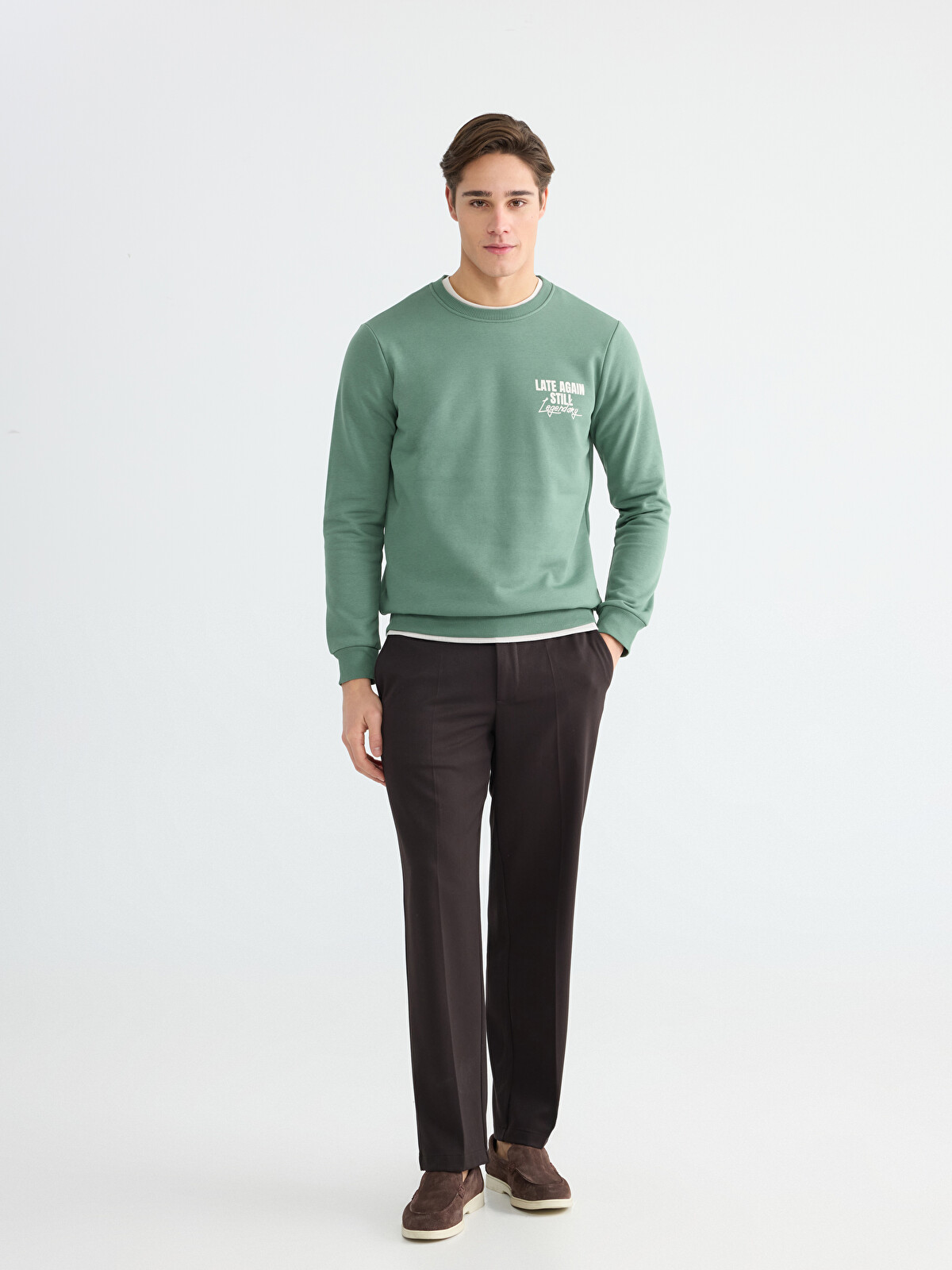 LCWAIKIKI Classic Men's Printed Crewneck Sweatshirt - W5O442Z8-HBA