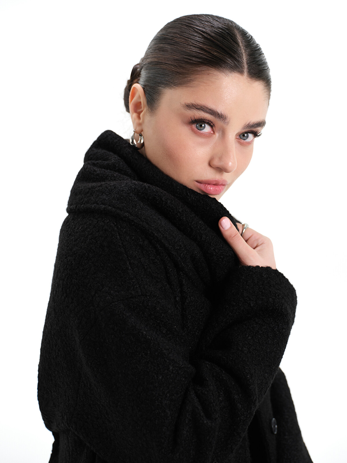 LCW Modest Shawl Collar Women's Coat - W5O712Z8-CVL | LC Waikiki