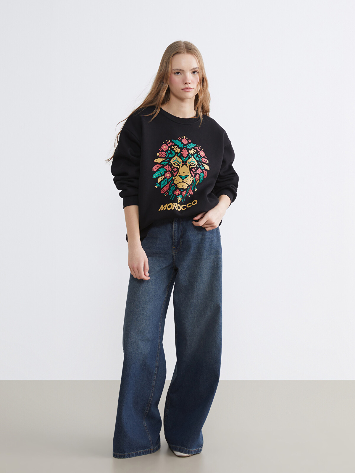 XSIDE Moroccan Print Oversized Women's Sweatshirt - W5OD53Z8-CVL