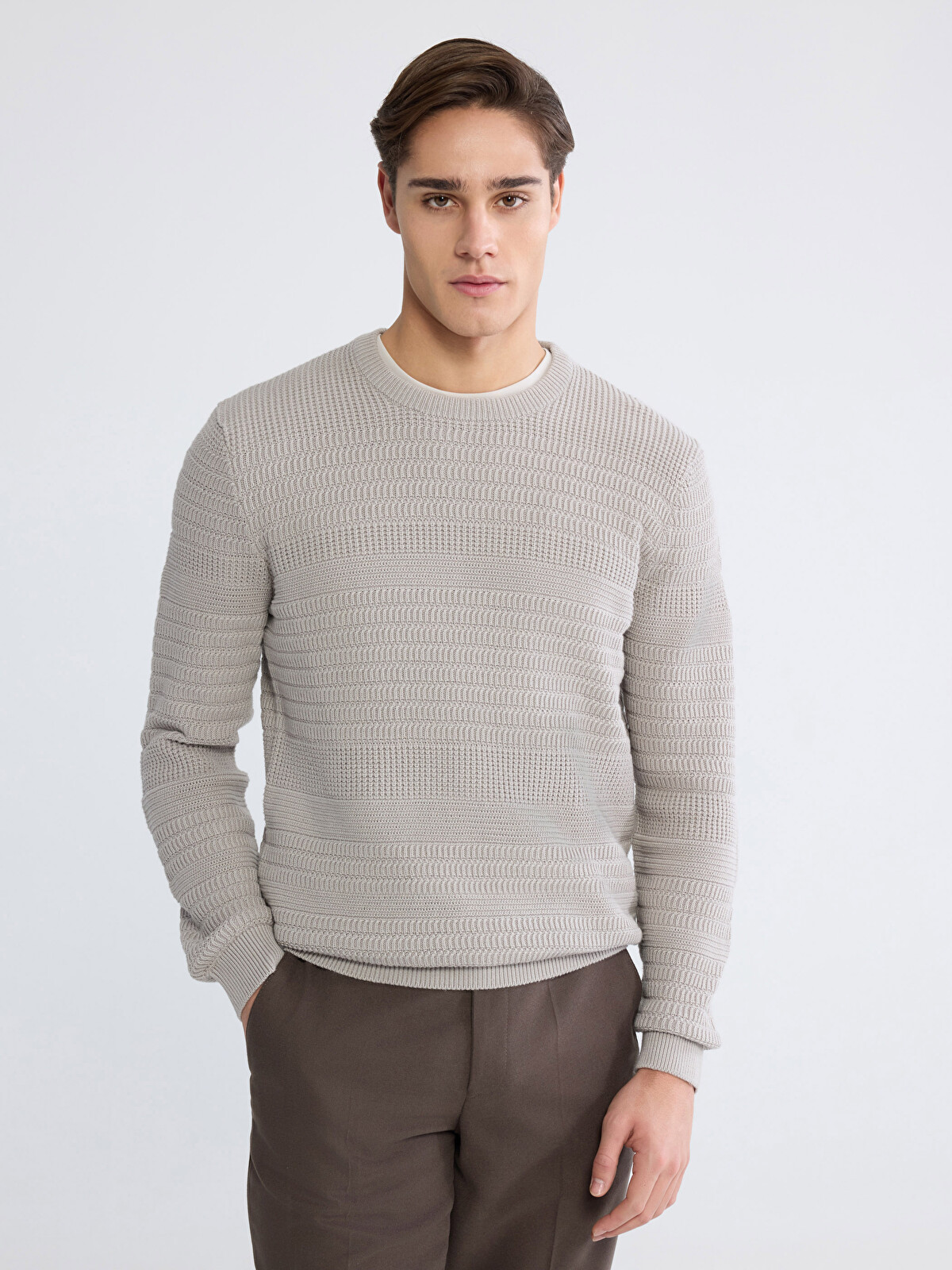 トップス KAJA PLATING CREW KNIT size L OVY DECI LCWAIKIKI Classic Crew Neck Long Sleeve Men's Tricot Sweater