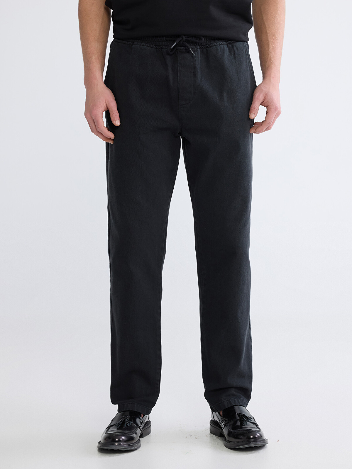 XSIDE Siyah Rahat Kalıp Gabardin Erkek Pantolon - W5OF44Z8-HFF | LCW