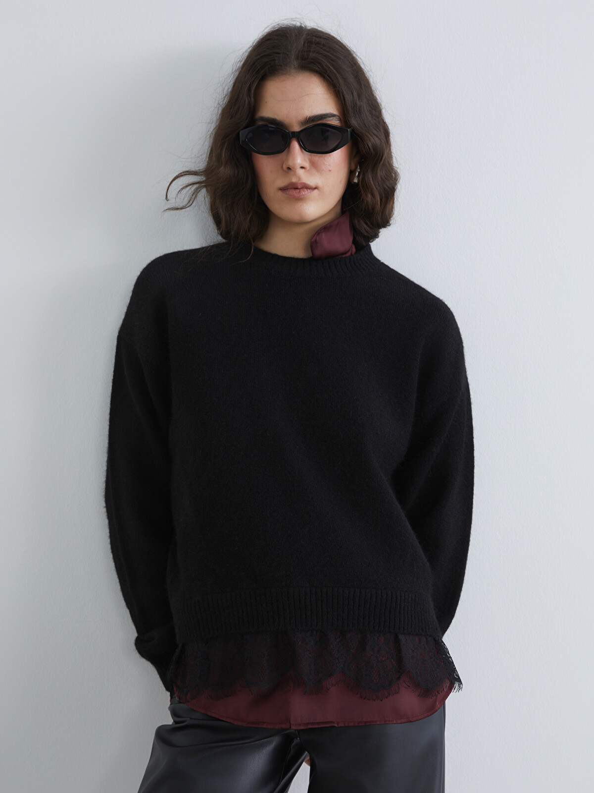 LCW Vision Elevate your style with our crew neck knit sweater