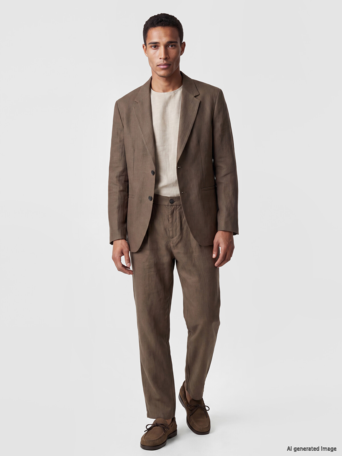 LCW Vision Kahverengi Regular Fit %100 Keten Erkek Pantolon