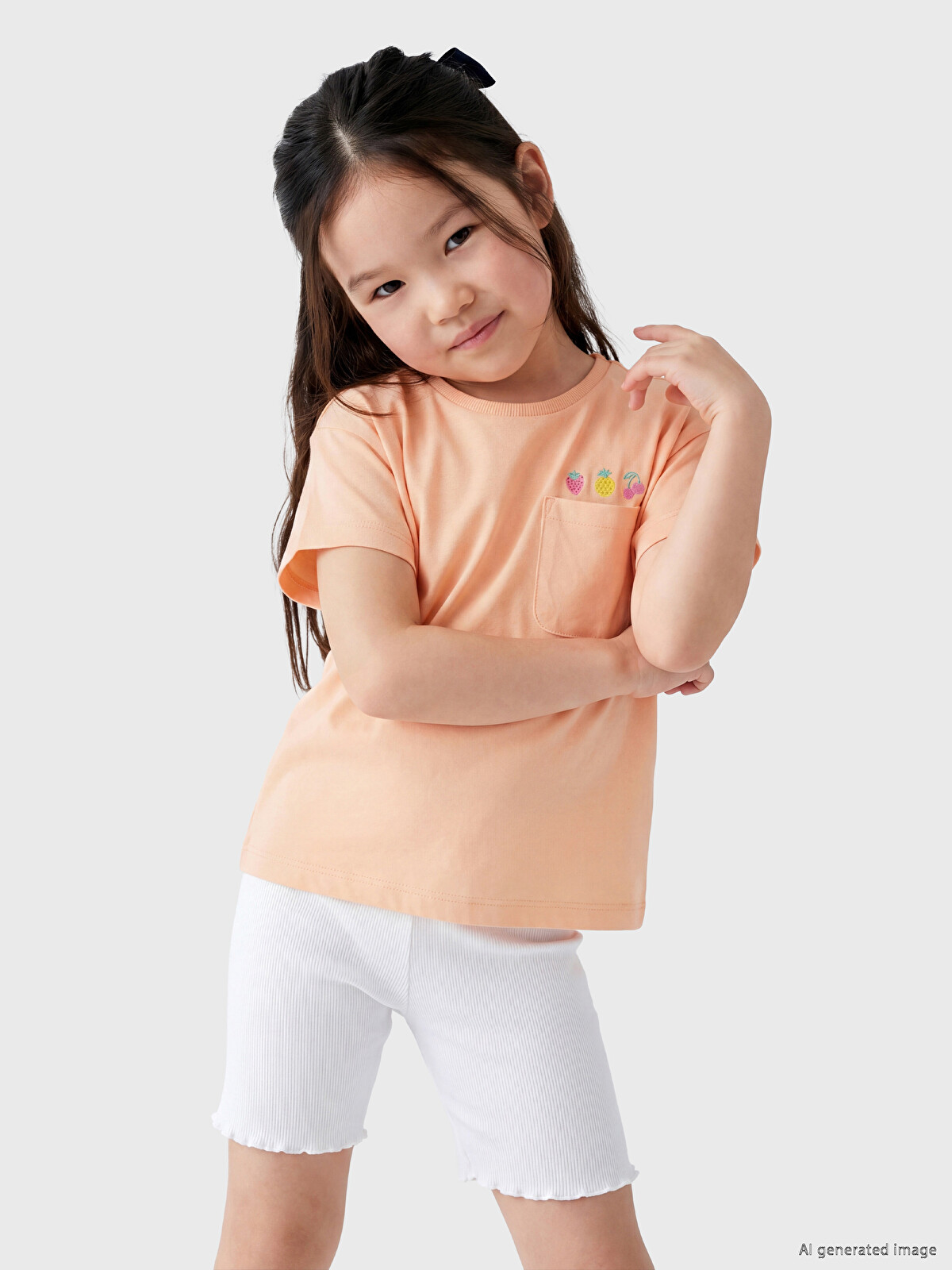 LCW Kids Crew Neck Embroidered Girls' T-shirt - S6T121Z1-G5P | LC