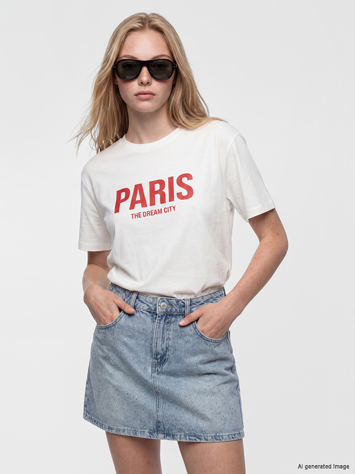 激レア！Fashion ty “Toast Of Paris” XSIDE Paris Printed Soft Touch Women's T-shirt - S6T240Z8-R9J | LC