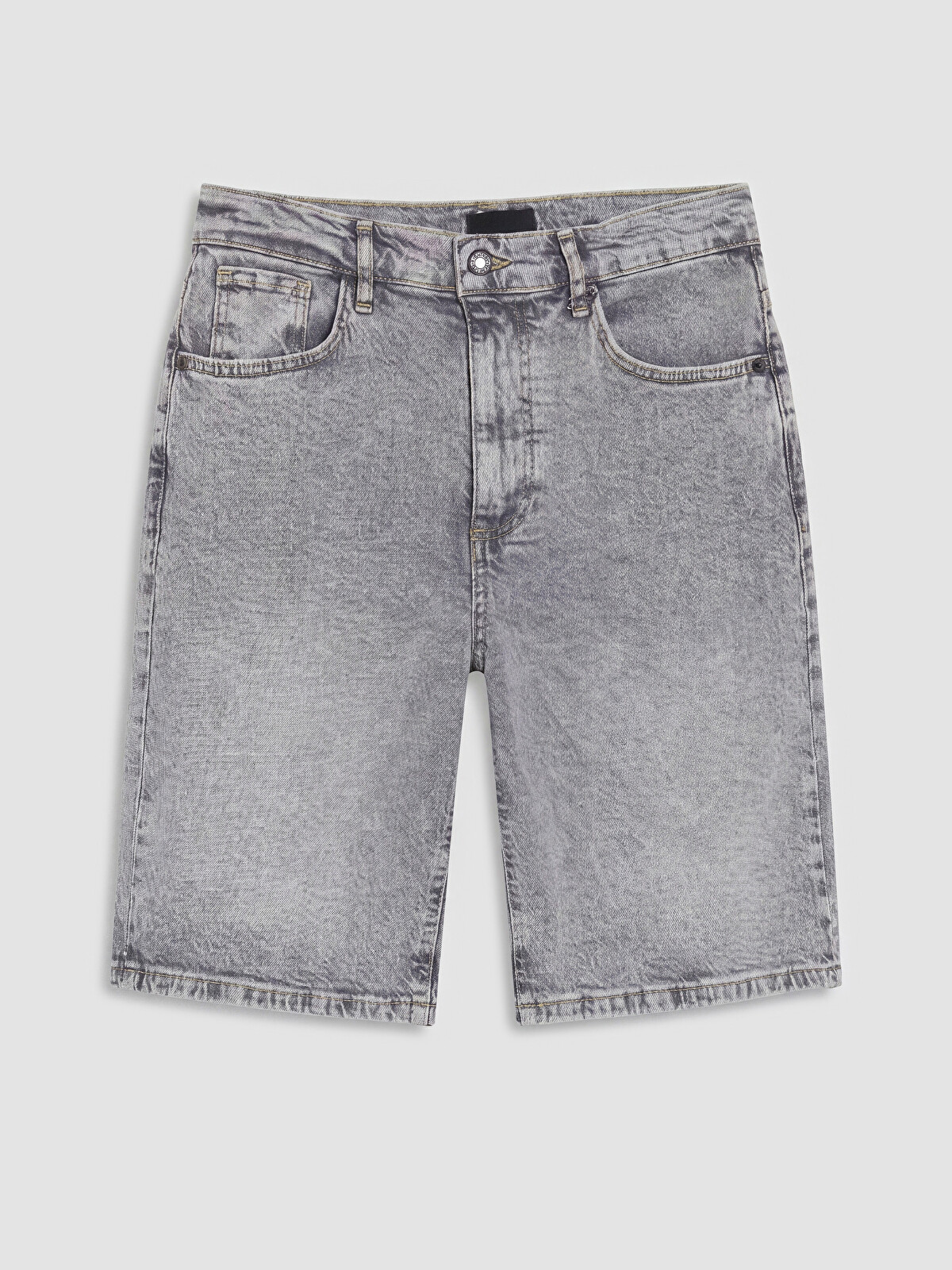 LCW Jeans Gri Denim Düz Bermuda Kadın Jean Şort - S6T421Z8-GRD | LCW