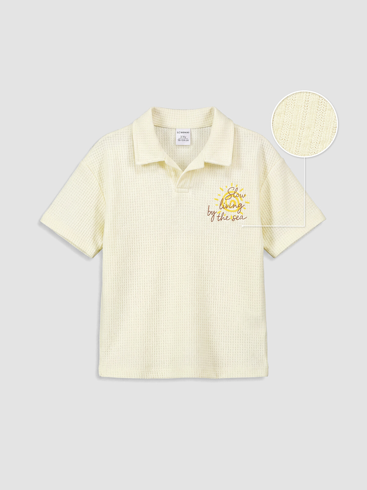 LCW Kids Bej Kısa Kollu Erkek Çocuk Tişört - S6T940Z1-QVK | LCW