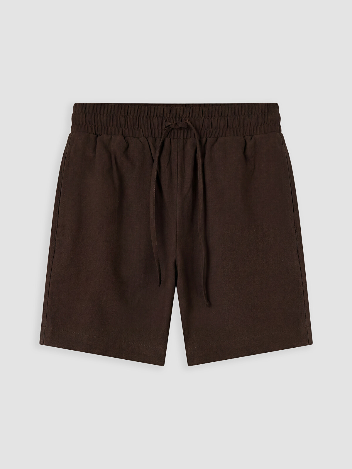 LCW Comfort Elastic Waist Linen Blend Women's Shorts - S6U044Z8