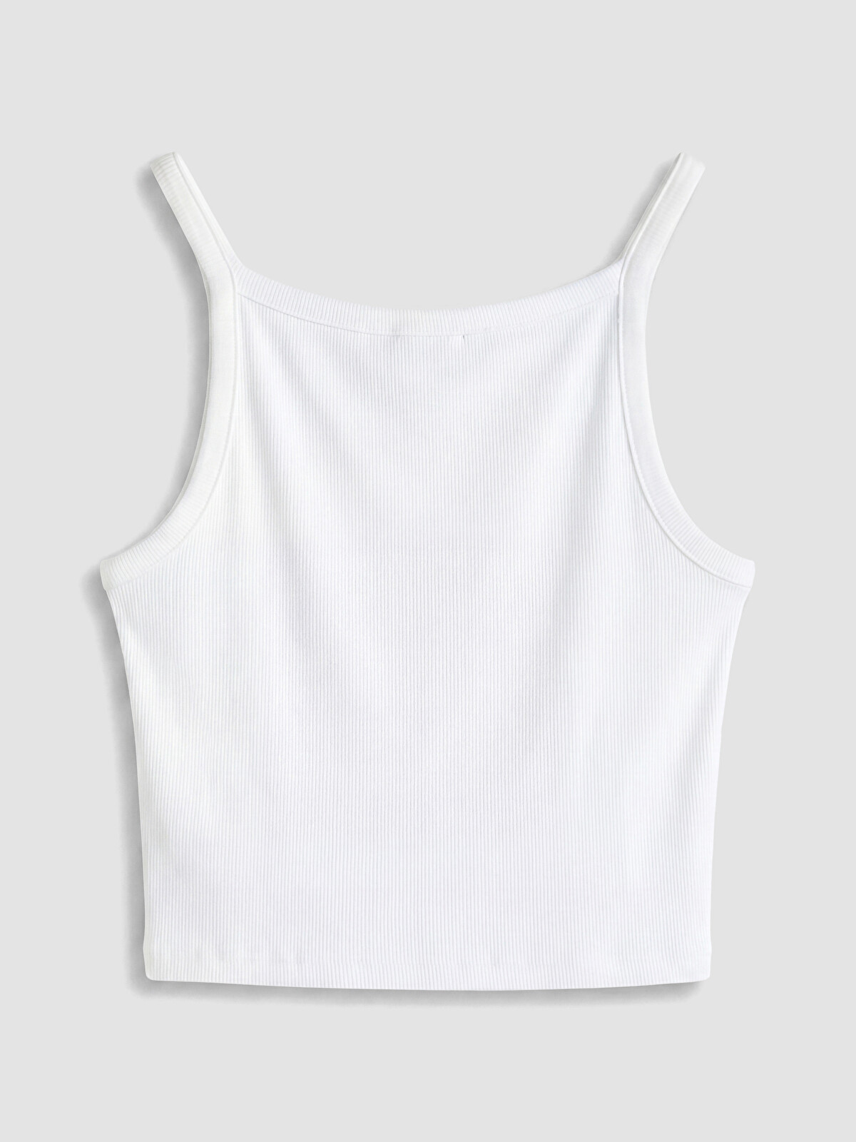 XSIDE Beyaz U Yaka Kadın Fitilli Crop - S6U736Z8-Q6K | LCW