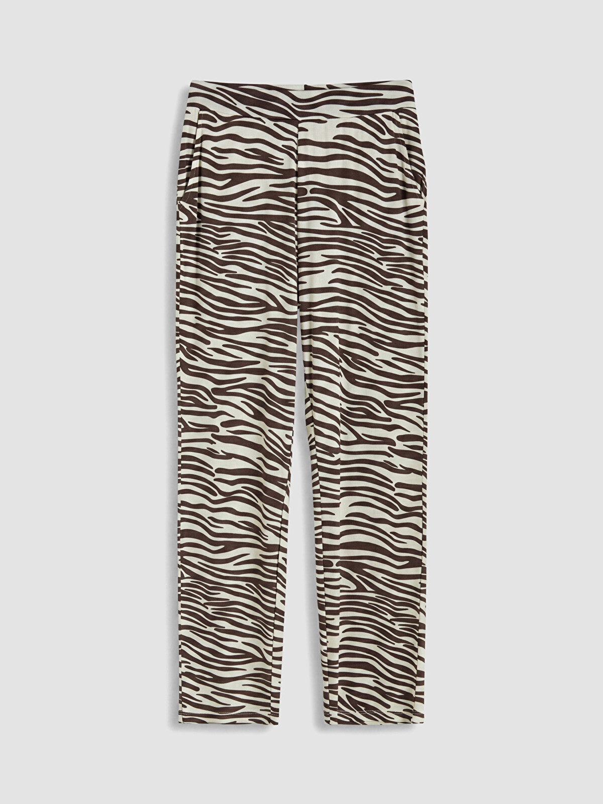 LCWAIKIKI Basic Pantaloni Femei cu Talie Elastică cu Model Zebră