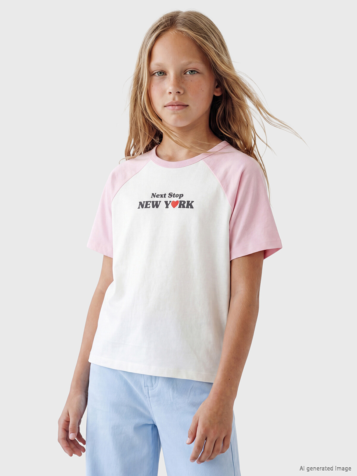 LCW Kids Beyaz Yazı Baskılı Kız Çocuk Tişört - S6V669Z4-R9J | LCW