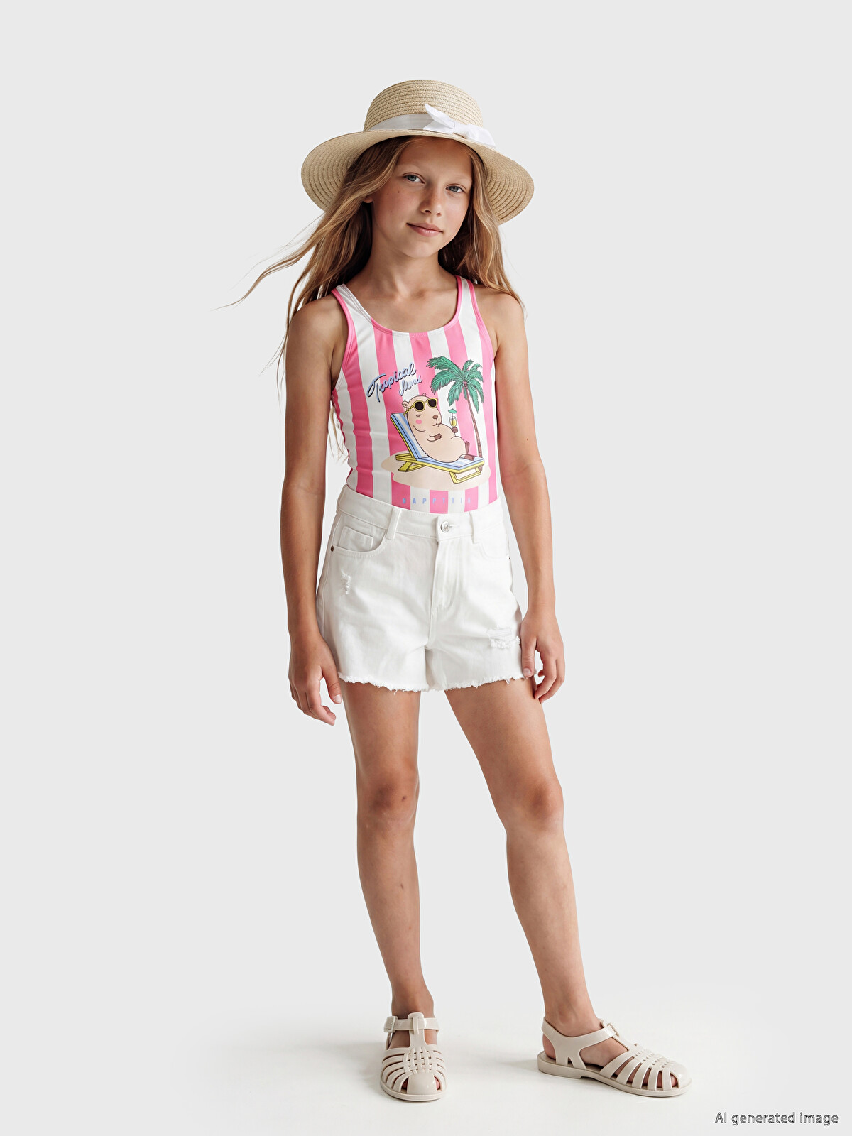 LCW Kids Costum De Baie Imprimat Pentru Fete - S6V794Z4-LHG | LC