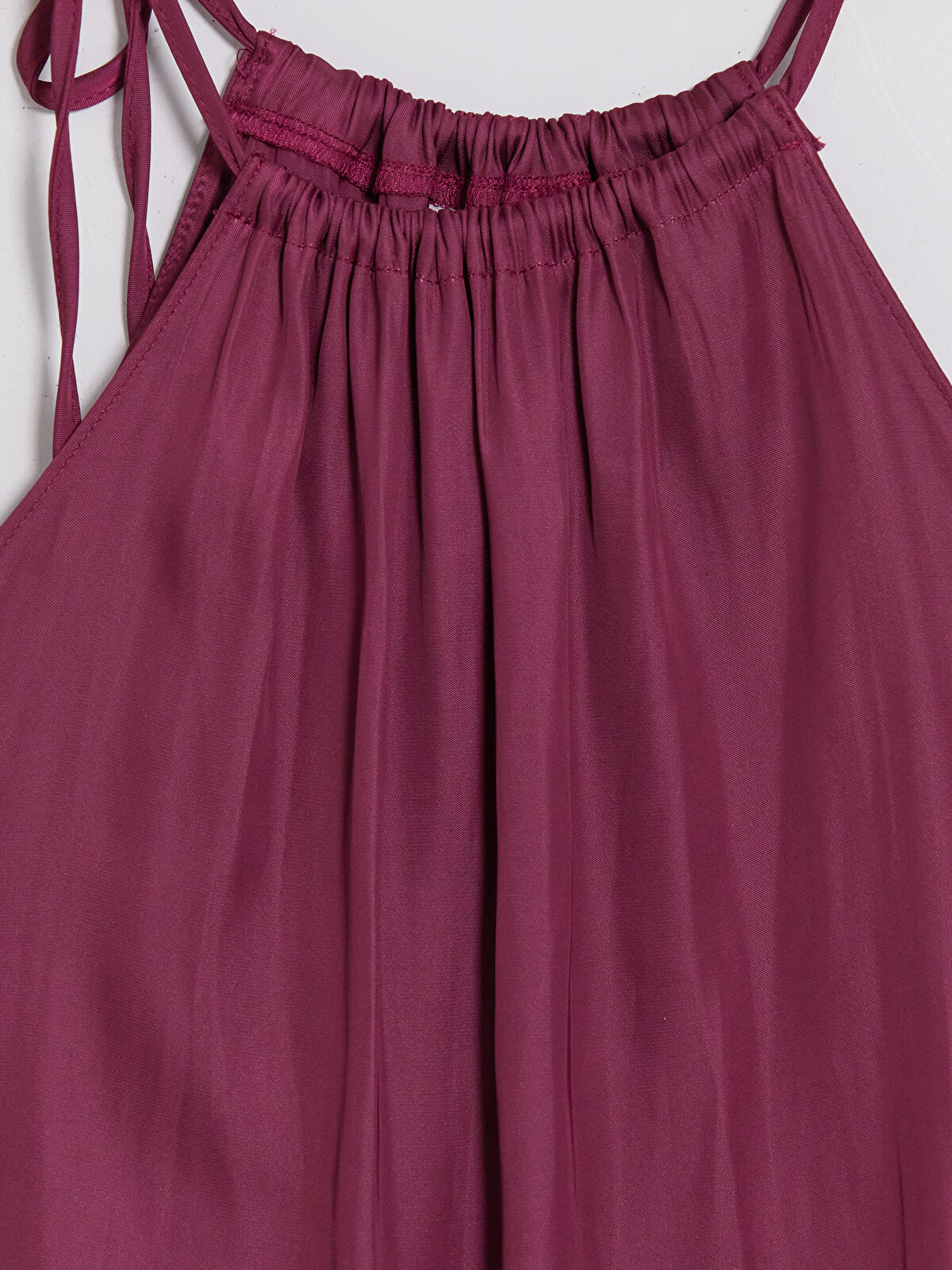 LCWAIKIKI Classic Bordo Halter Yaka Büzgülü Bluz - S6Y314Z8-3X6 | LCW
