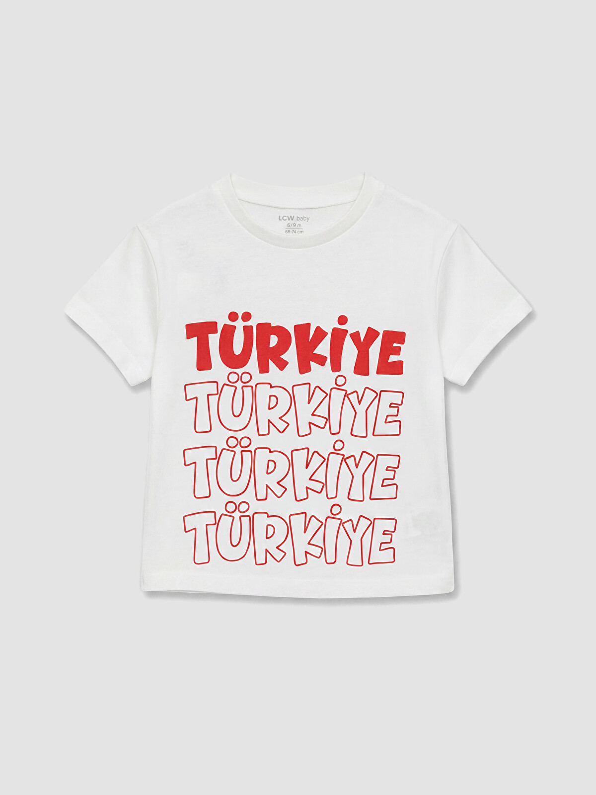 BABY L Zepp Haneda ホワイトフレームTシャツ LCW baby Ekru Türkiye Baskılı Erkek Bebek Tişört - S6QB34Z1-FDU | LCW