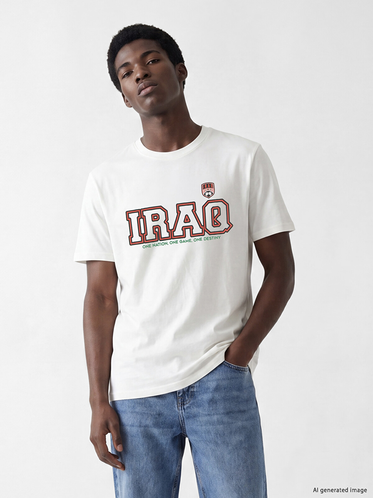XSIDE Crew Neck Iraq Printed Men's T-shirt - S6QK31Z8-R9J | LC Waikiki
