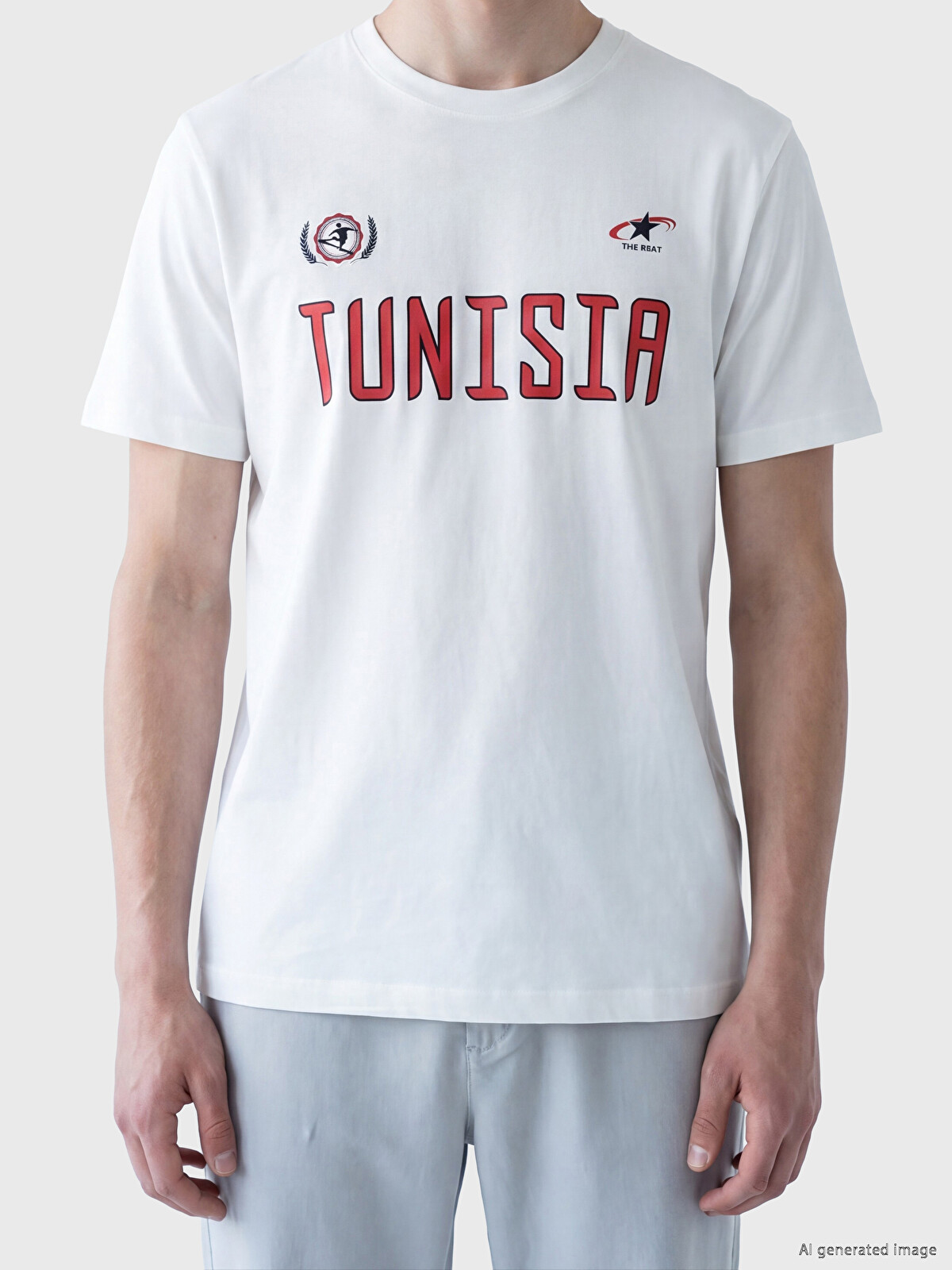 XSIDE Crew Neck Tunisian Printed Men's T-shirt - S6QL42Z8-R9J | LC