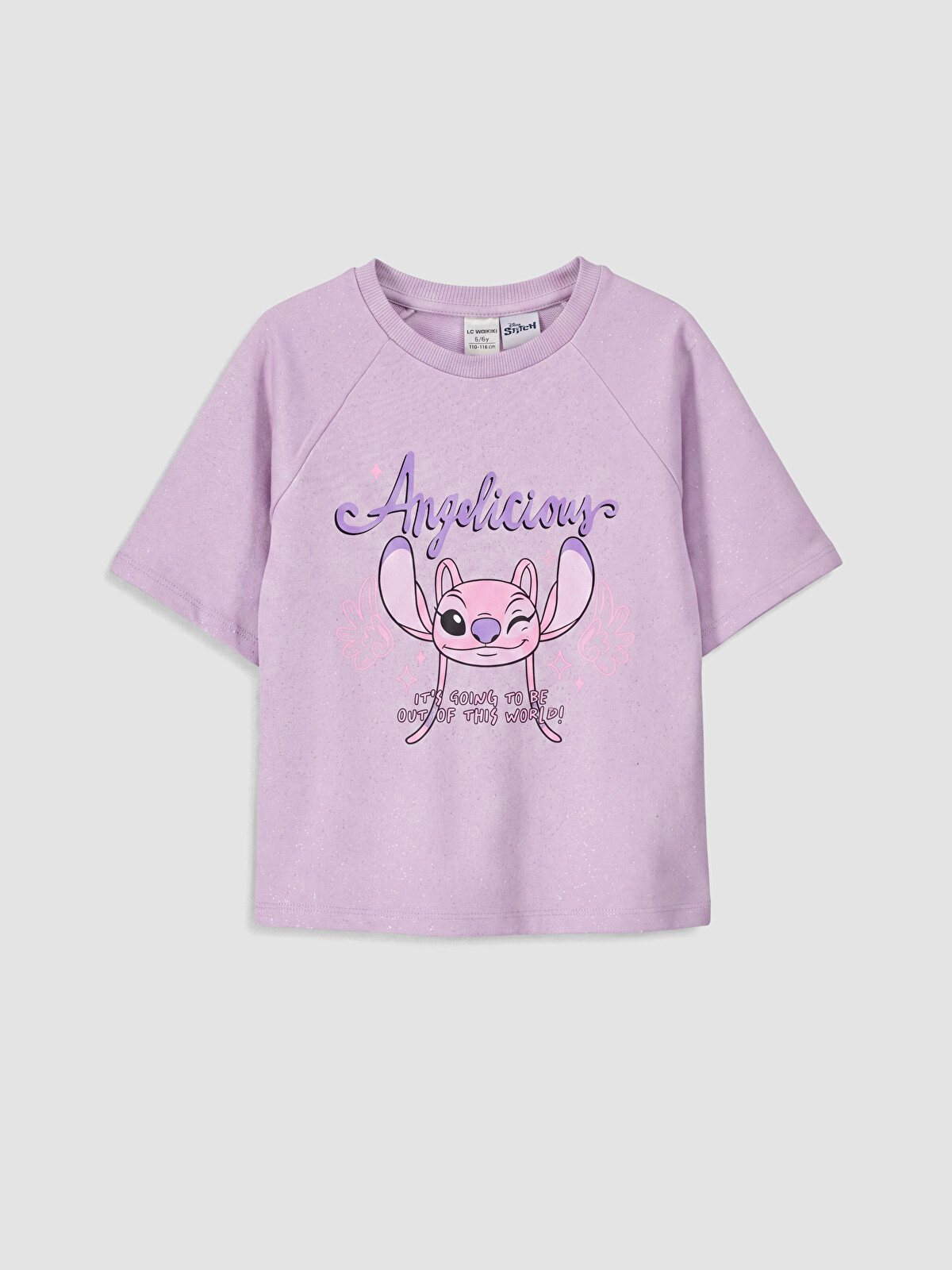 LCW Kids Lila Angel Baskılı Simli Kız Çocuk Takım - S6QL53Z4-G3W | LCW